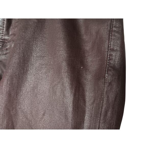 7 For All Mankind Coated Skinny Jeans Women’s 27 Dark Purple Metallic Waxed - Picture 8 of 16